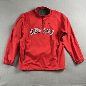 Nike Jacket Mens Large Boston Red Sox 1/4 Zip Pullover Embroidered Windbreaker